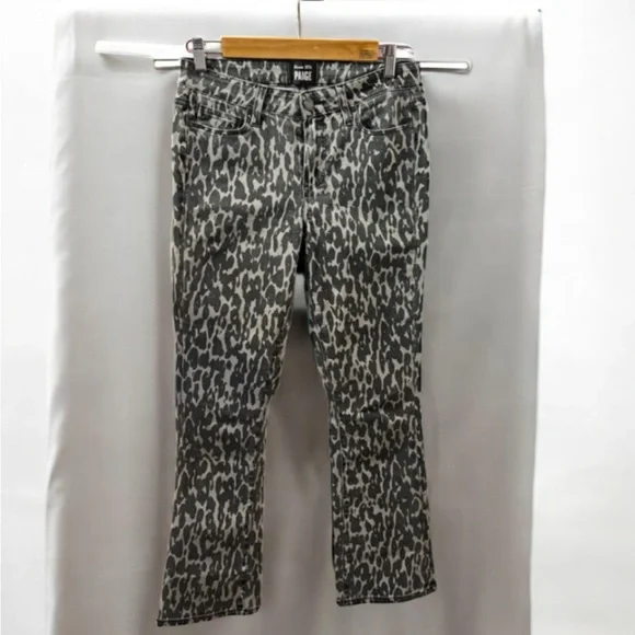 Paige Rosie HW Women’s Poppy Leopard Slim Crop FlareHigh Rise Jeans